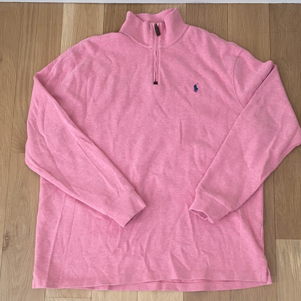 Polo by Ralph Lauren Pink Quarter-Zip Sweatshirt